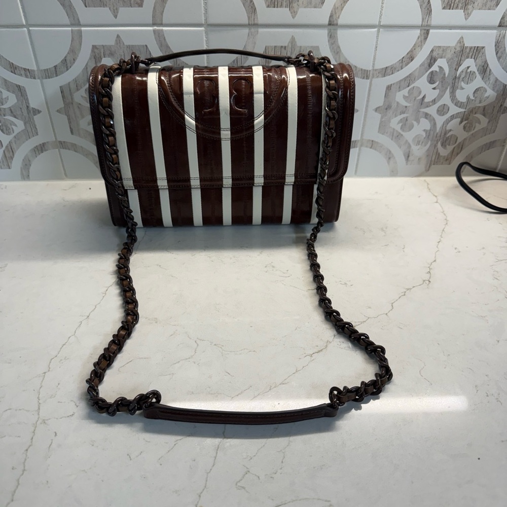 Tory Burch Fleming Eel Patchwork Convertible Shou… - image 2